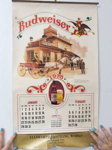 Vintage Budweiser 1978 Wall Calendar Poster