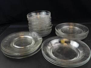Clear Glass Bowls & Plates Mixed Lot