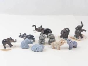 Miniature Ceramic Elephant Figurines (Lot of 11)