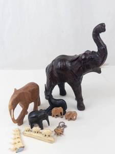Carved Elephant Figurine Assortment