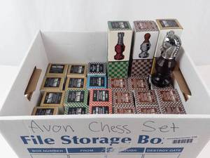 Vintage Avon Chess Piece Cologne & Aftershave Bottles (Lot of 34)