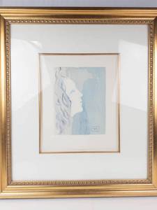 Salvador Dal the Highest Beauty of Beatrice Framed Woodcut Print