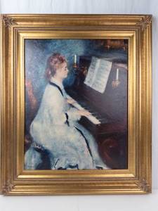 Vintage Renoir Woman at the Piano Framed Print