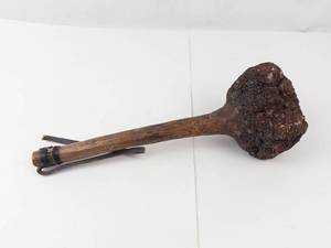 Carved Wooden Club With Weighted Head