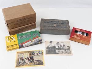 Vintage Houghton Mifflin Phonic Cards, Bradleys Reading Seatwork & Chalk Mixed Lot
