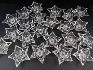 Clear Glass Star Tealight Candle Holders