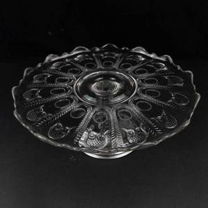 Glass Pedestal Cake Stand 10 in X 4 in