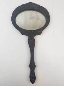 Decorative Hand Mirror With Painted Reverse Side