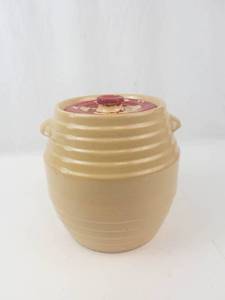 Vintage Red Wing Saffron Ware Lidded Cookie Jar