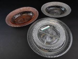 American Beauty Pressed Glass Serving Bowls (Lot of 3)