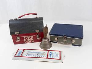 Vintage American Thermos Red Barn Lunchbox & Weather Watcher Thermometer Mixed Lot