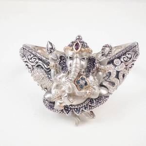 Barbara Bixby Ganesh Multigemstone Sterling Silver & 18K Hinged Cuff Bracelet ***Est. Replacement Value $800**