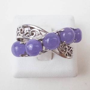 Sterling Silver Crisscross Amethyst Ring Size 9