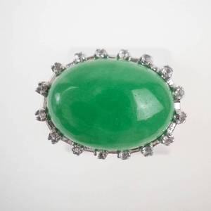 Sterling Silver Jade Ring. Size 9.75-10