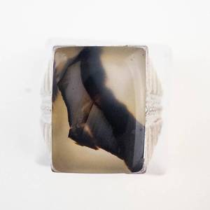 Sterling Silver Agate Ring Size 10