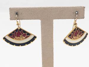 Classy Fun Enamel Fan Dangle Earrings