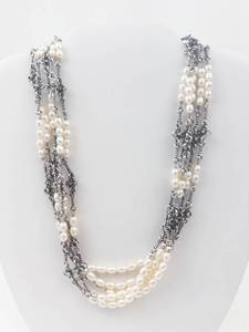 Vintage Silpada Sterling Silver Pearl Multi-Strand Necklace