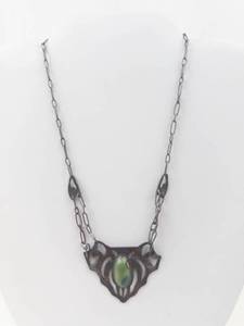 Handmade Sterling Silver Green Stone Necklace