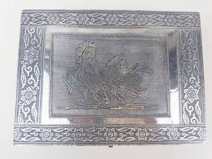 Decorative Running Horses Jewelry Box With Mirror