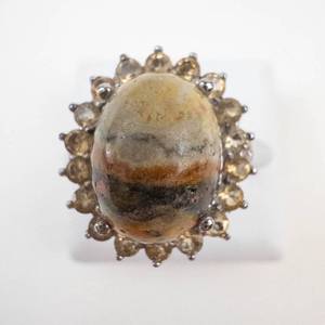 Sterling Silver Bumblebee Jasper Ring Size 9.25