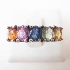 Multigemstone Sterling Silver Ring Size 8