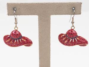 Red Crystal Accent Base Metal Dangle Earrings