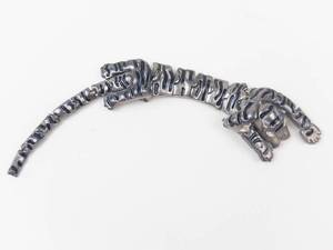 Vintage Articulated Silver Tone Tiger Brooch