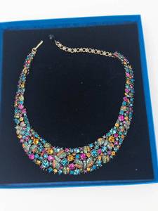 Heidi Daus Multicolor Crystal FANTASY IN FLORALS Statement Necklace With Box