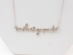 Sterling Silver SUNSHINE & GUNPOWDER Script Pendant Necklace 18 in