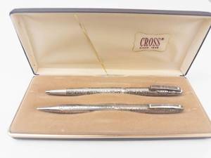 Vintage Cross Shaeffer Sterling Silver Pen & Pencil Set in Box
