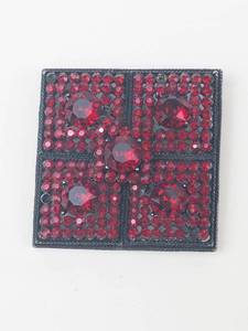 Vintage Dazzling Capri Red Rhinestone Square Brooch Pin