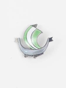Norwegian Sterling Silver Sailboat Ship Pin