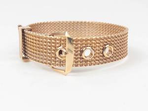 Avon Mesh Gold Tone Belt Style Bracelet