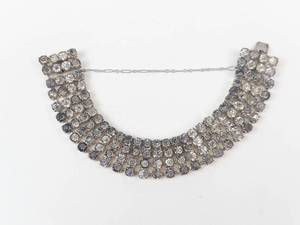 Vintage Czecho Rhinestone Bracelet With Safety Chain