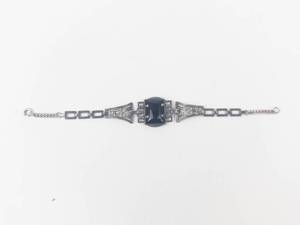 Art Deco Style Sterling Silver Bracelet 6 in