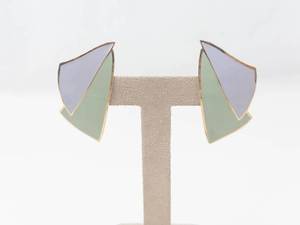 Pastel Enamel Geometric Post Earrings