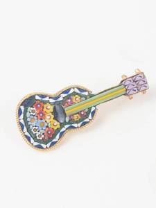 Micro Mosaic Guitar Brooch Pin