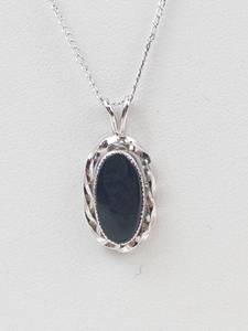 Sterling Silver Black Onyx Pendant Necklace