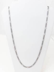 Mens Sterling Silver Figaro Necklace 30 Inch