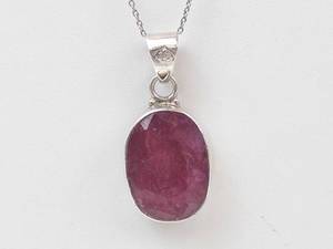 Sterling Silver Ruby Pendant Necklace