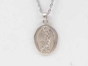 Golfer Swing Sterling Silver Pendant Necklace 18
