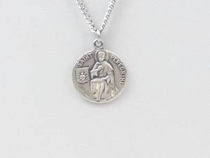 Saint Peregrine Sterling Silver Pendant Necklace