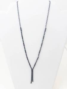 Lariat Necklace With Black Beaded Chain