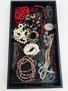 Mixed Costume Jewelry Lot - Beaded Necklaces, Bracelets & Earrings