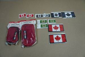 2 Boss Dog Molle Bags and Velcro Flag Badges