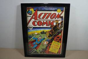 Framed Superman Comic Book Reproduction Wall Art