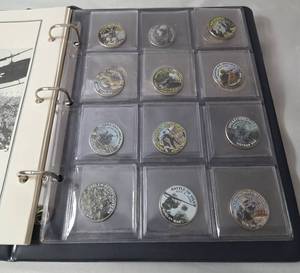 United States Army - In War  Collection Book - 17 colorized Kennedy Half Dollar Coins - Includes History from 1775-2003- VERY COLLECTIBLE