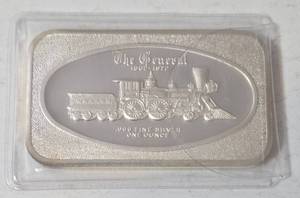1 Oz. - Madison Mint  "The General 1862-1972"  locomotive -.999 Fine Silver Bar - Sealed-UNC