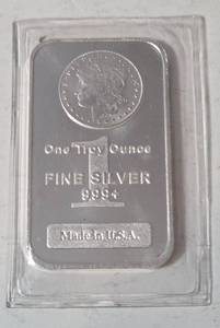 1 Oz. Morgan Bar - .999 Fine Silver - Sealed-UNC