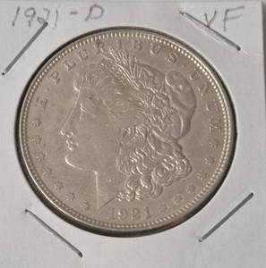 1921 D Morgan Silver Dollar - VF